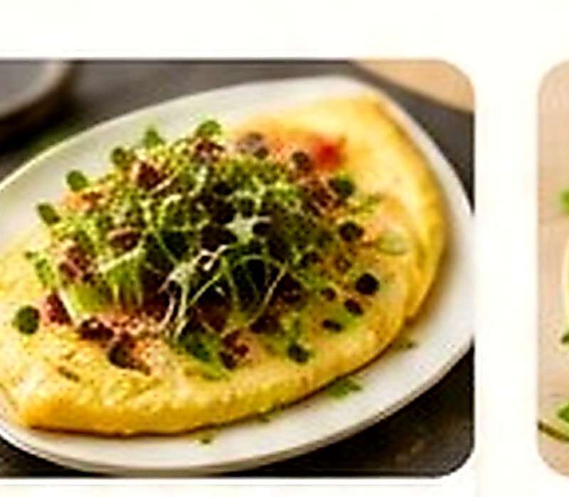 Microgreens on omelette